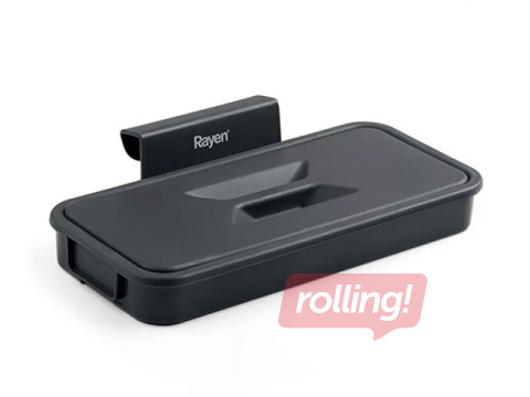 Atkritumu maisu turētājs Rayen, ar vāku, uzkarināms, melns, 24.5x13.5cm