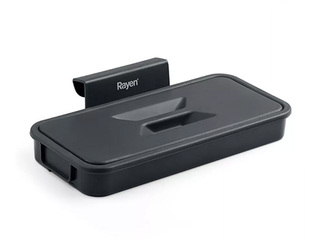 Garbage bag holder Rayen, with lid, hanging, black, 24.5x13.5cm