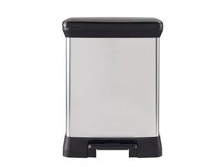 Мусорное ведро Curver, Deco Bin Duo, с педалью, 2 отделения, серебристое, 10+18л