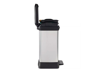 Prügikast Curver, Deco Bin Duo, pedaaliga, 2 sektsiooni, hõbedane, 10+18l