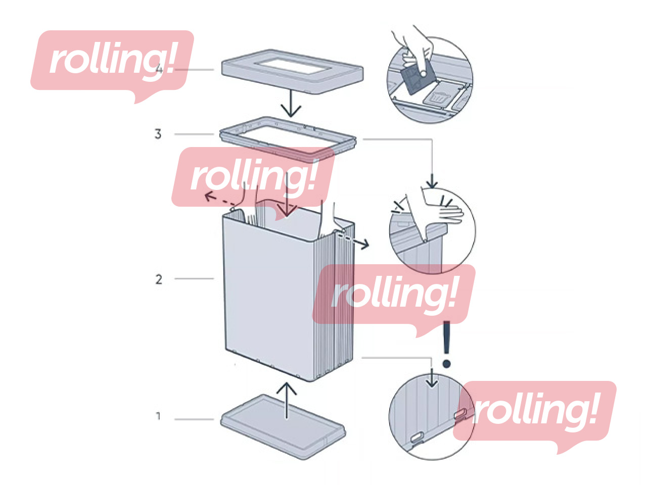 Atkritumu tvertne Curver, Verto Recycle, pērļu rozā, 54l