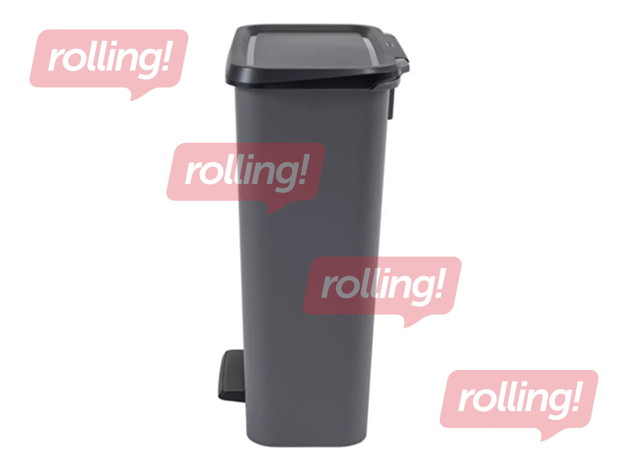 Atkritumu tvertne Curver, Compatta Duo, ar pedāli, 2 nodalījumi, pelēka, 23+23l