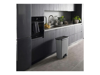 Atkritumu tvertne Curver, Compatta Duo, ar pedāli, 2 nodalījumi, pelēka, 23+23l