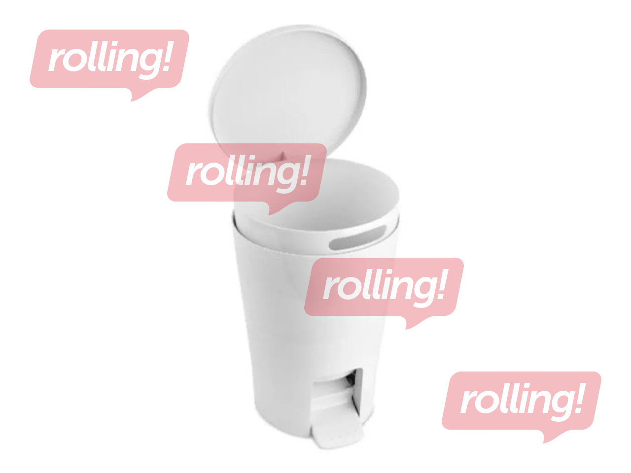 Atkritumu tvertne Tatay Diabolo, ar pedāli, balta, 5l