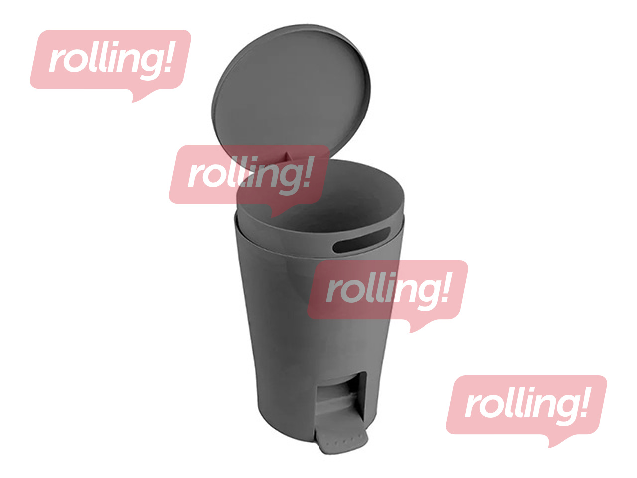 Atkritumu tvertne Tatay Diabolo, ar pedāli, pelēka, 5l