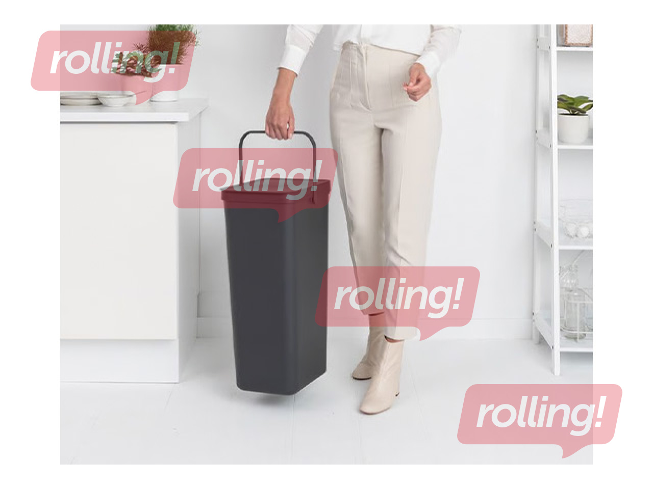 Atkritumu tvertne Brabantia Sort & Go, pelēka, 40l