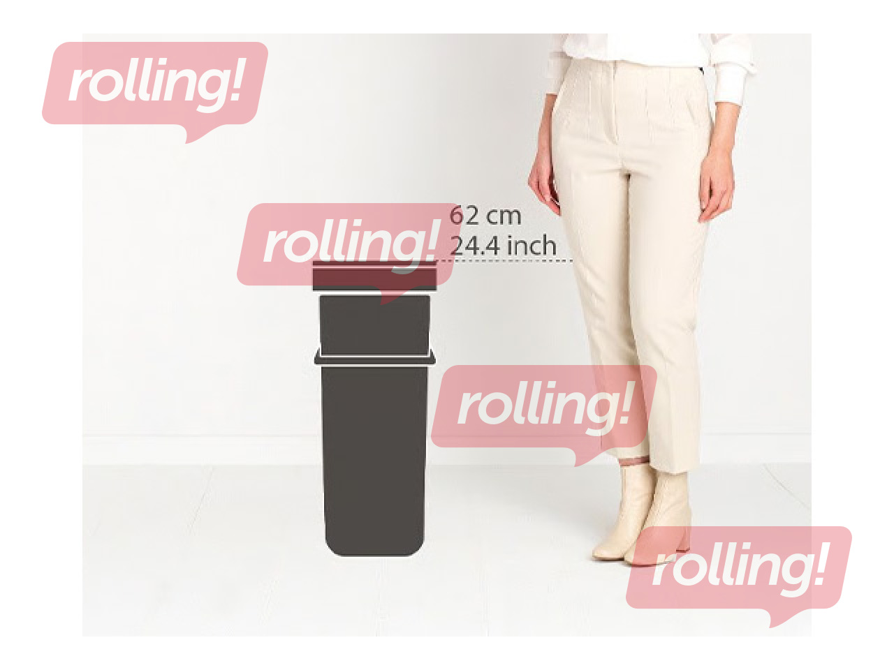 Atkritumu tvertne Brabantia Sort & Go, pelēka, 40l