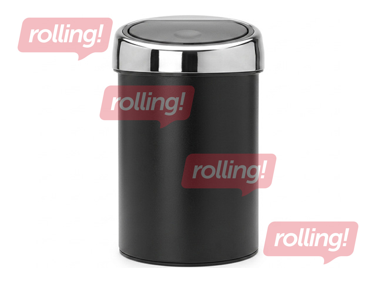 Atkritumu tvertne Brabantia Touch, matēta, melna, 3l