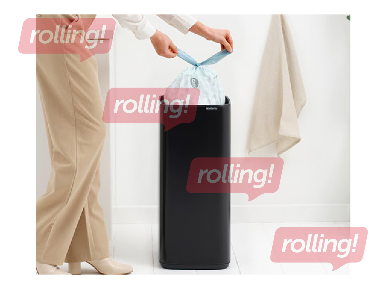 Prügikast Brabantia Bo Touch, matistatud, must, 30l