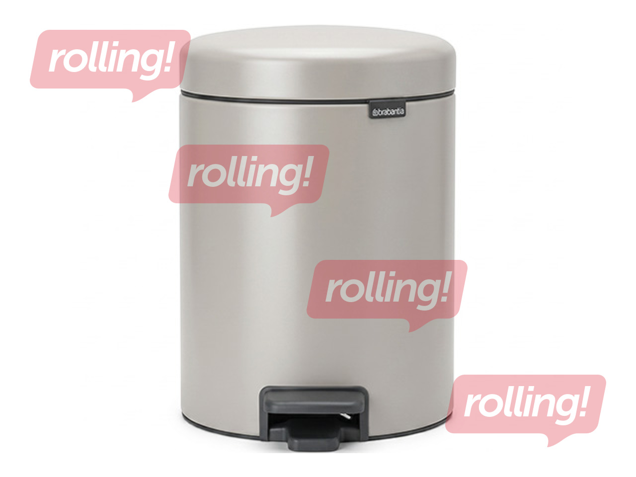 Atkritumu tvertne ar pedāli Brabantia, NewIcon, gaiši pelēka, 5l