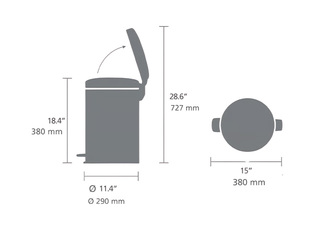 Atkritumu tvertne ar pedāli Brabantia, NewIcon, gaiši pelēka, 20l
