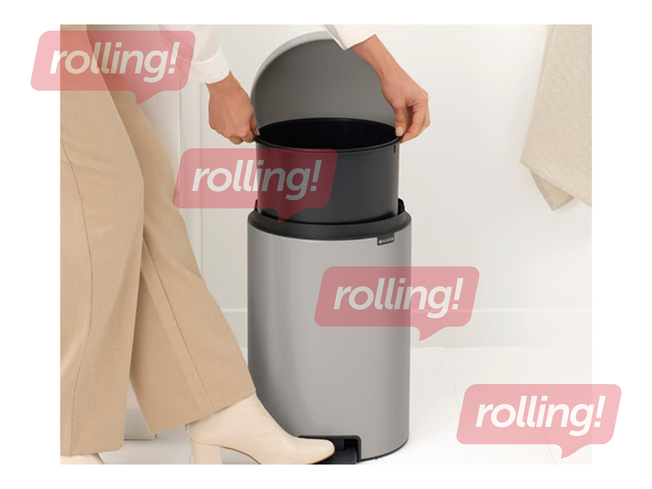 Мусорное ведро с педалью Brabantia, NewIcon, светло-серое, 20л