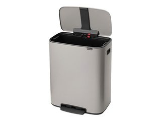 Atkritumu tvertne ar pedāli Brabantia Bo, gaiši pelēka, 60l