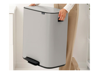 Atkritumu tvertne ar pedāli Brabantia Bo, gaiši pelēka, 60l
