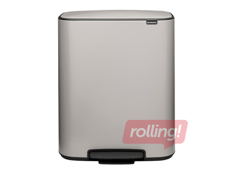 Мусорное ведро с педалью Brabantia Bo, светло-серое, 60л