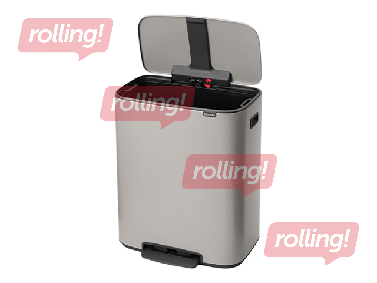 Мусорное ведро с педалью Brabantia Bo, светло-серое, 60л