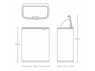 Waste bin Brabantia Bo Touch, light grey, 60l