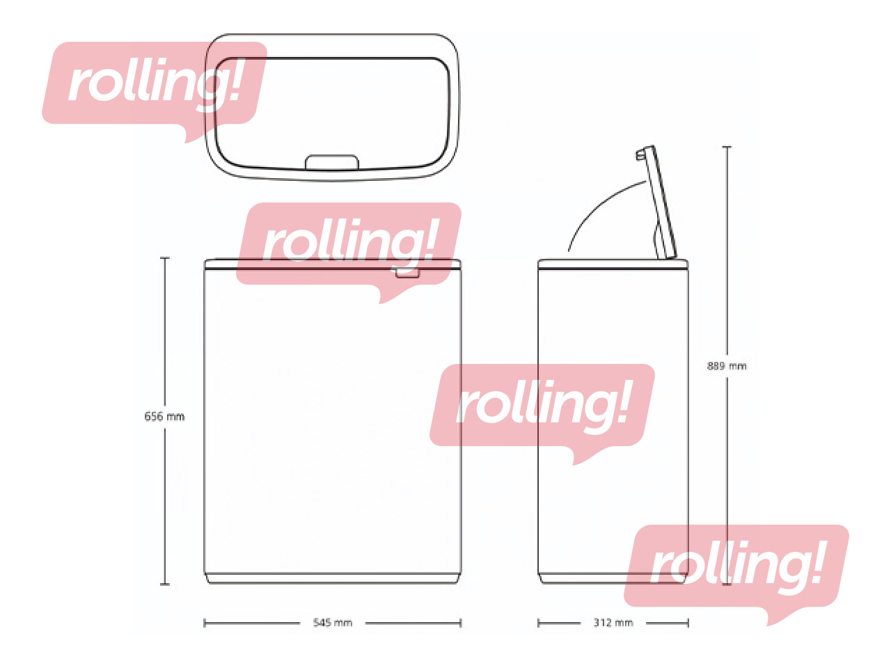 Waste bin Brabantia Bo Touch, light grey, 60l