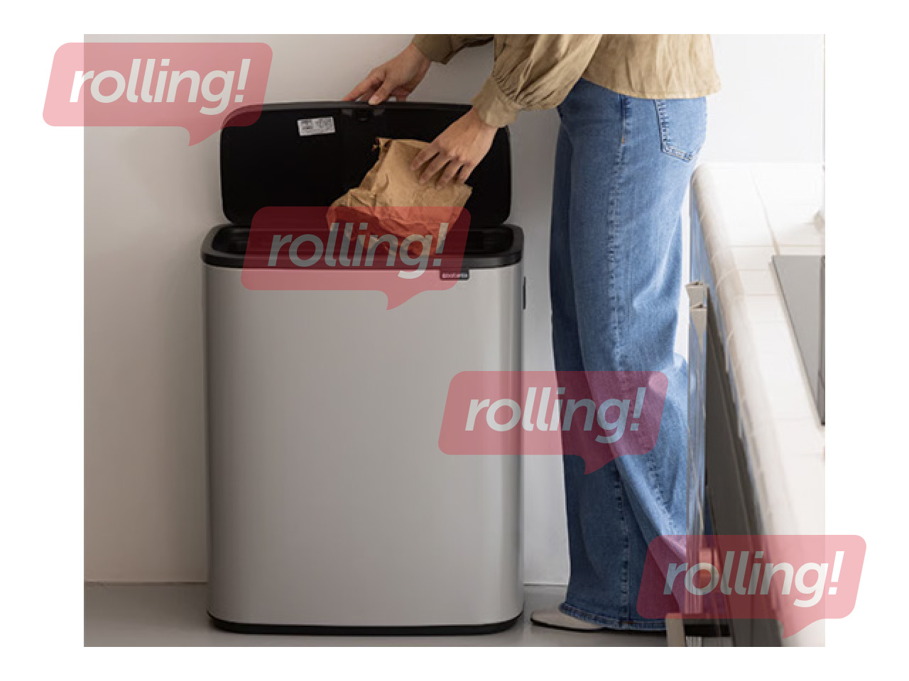 Waste bin Brabantia Bo Touch, light grey, 60l