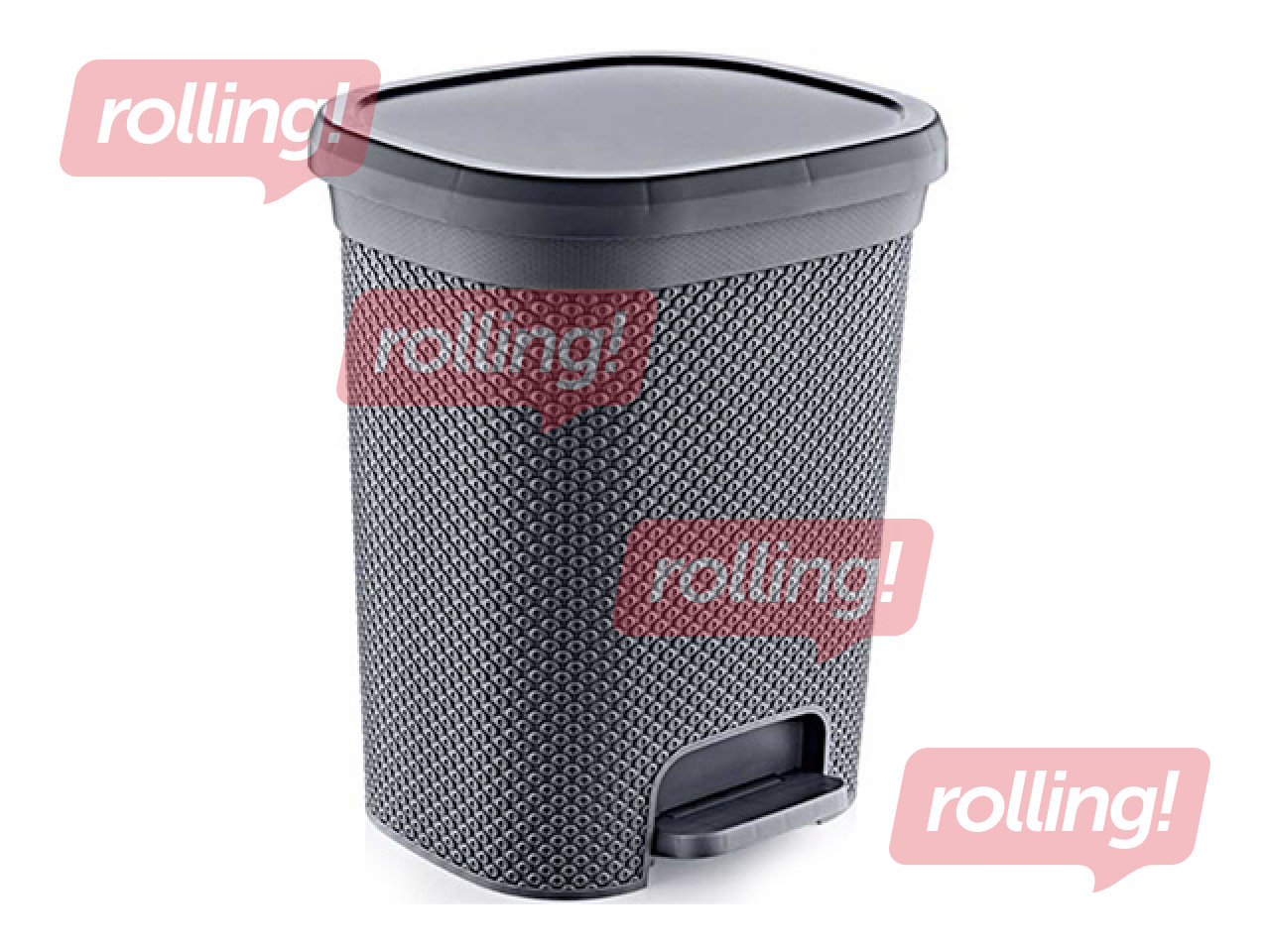 Atkritumu tvertne Diamond, ar pedāli, pelēka, 6.5l