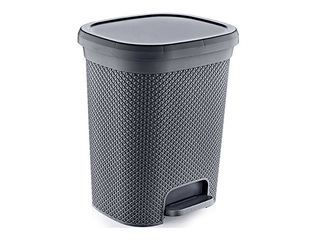 Waste bin Diamond, with pedal, grey, 15l