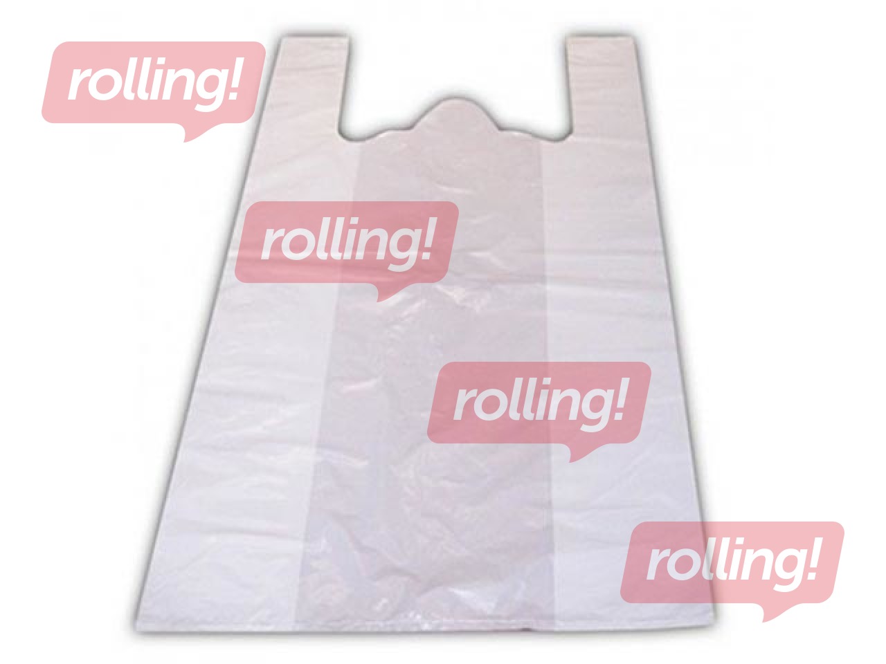 Maisiņi ar rokturiem, balti, 41x21x64cm, 30 mikroni, 50 gab.