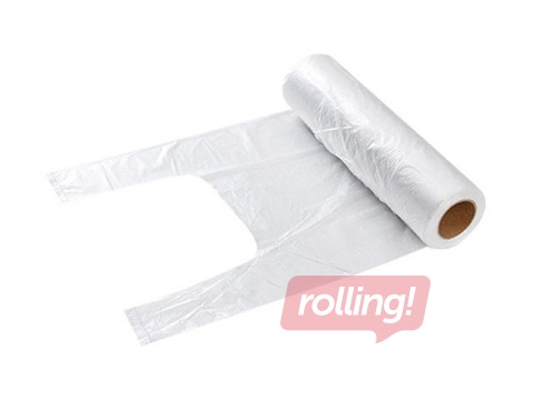 Bags with handles in roll, translucent, 20x30cm, 200 pcs.
