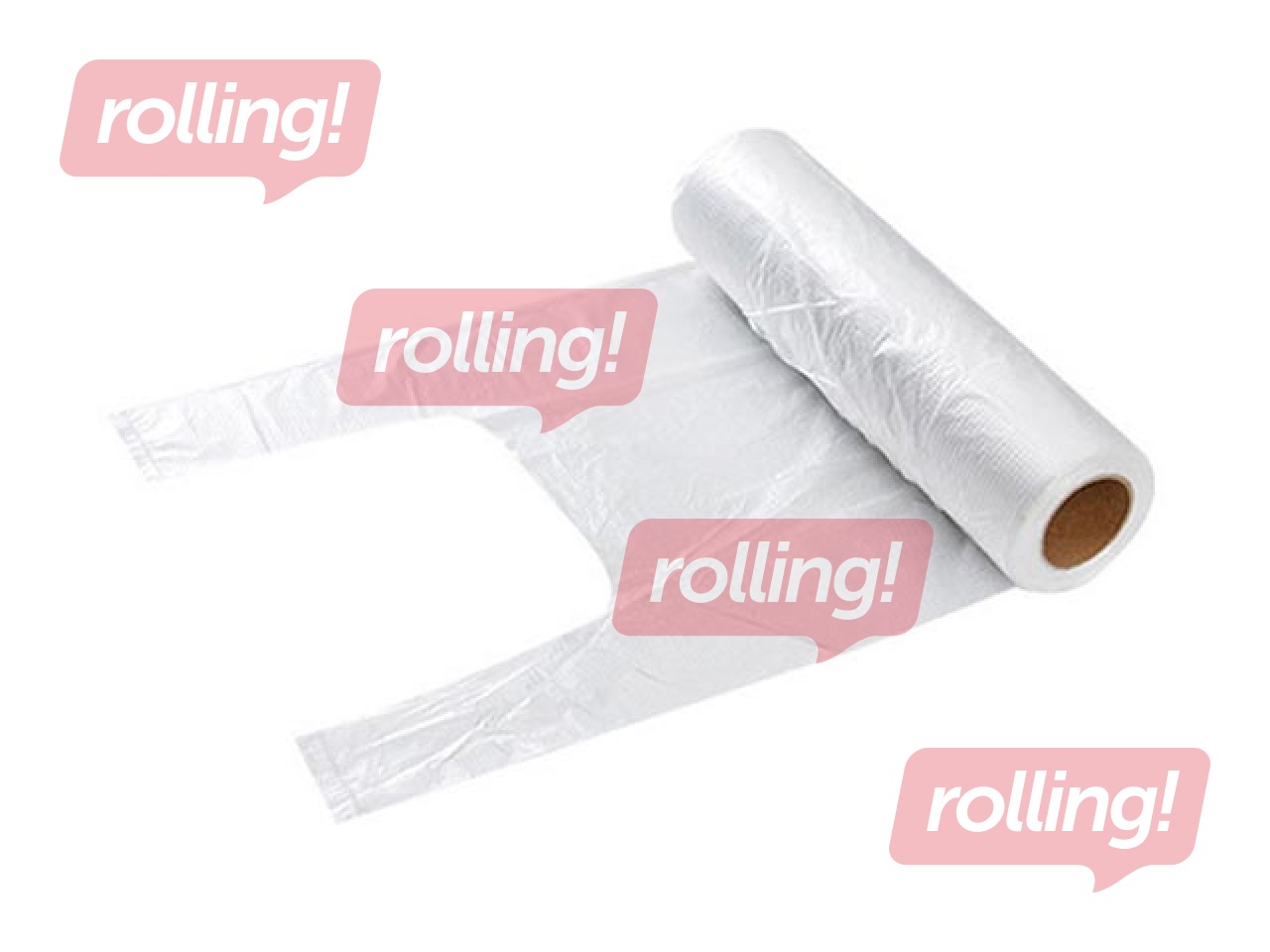 Maisiņi ar rokturiem rullī, caurspīdīgi, 20x30cm, 9.5 mic, 200 gab. 