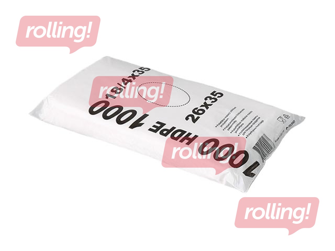 Пакеты без ручками HDPE, 18x35 см, 800 шт. 