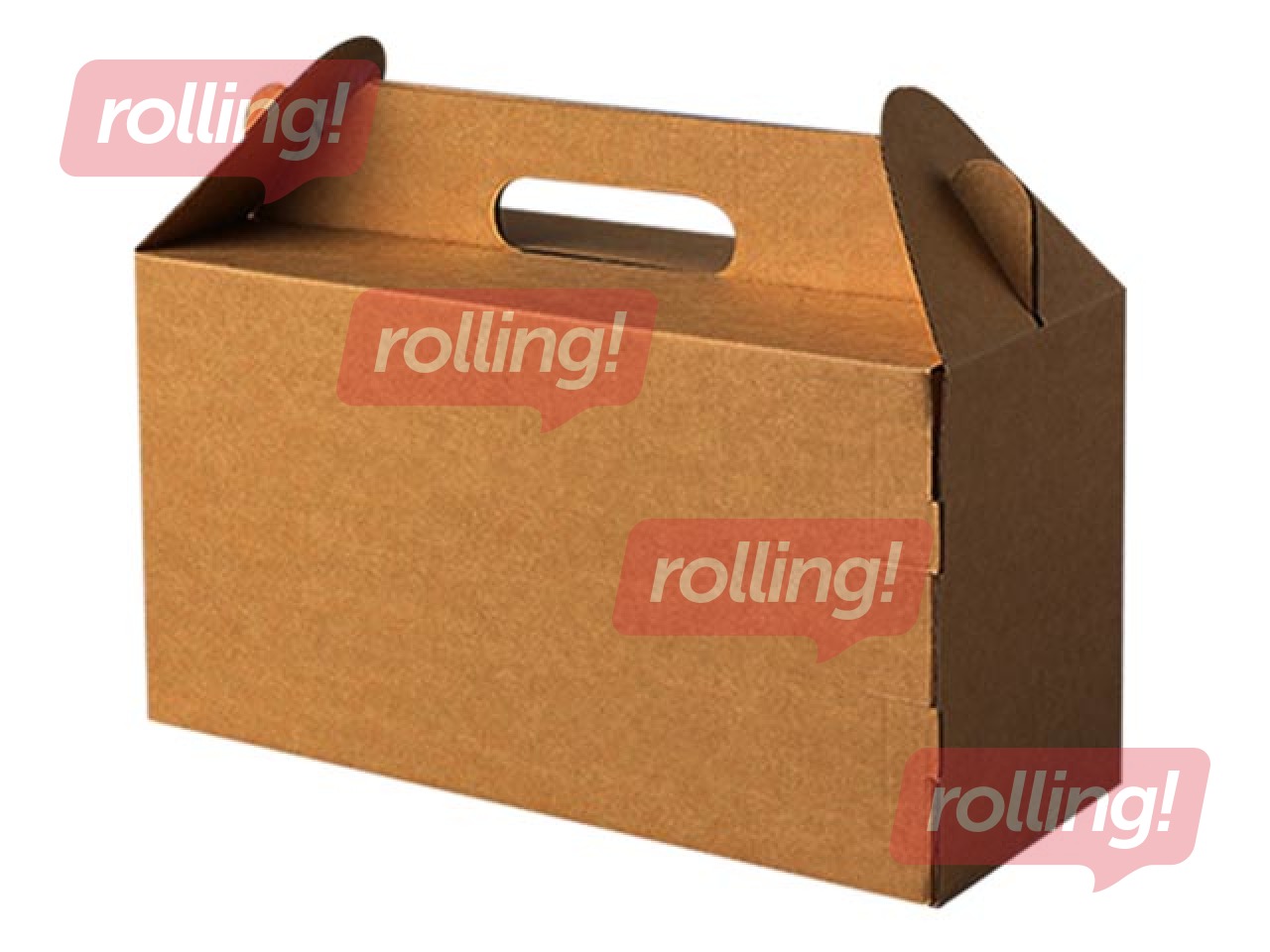 Gofrēta kartona kaste dāvanu ar rokturi, 289x115x155mm, brūna