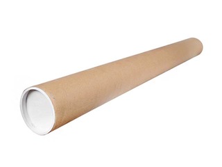 Cardboard cylinder tube 80x2x750 mm with 2 pcs plastic closures