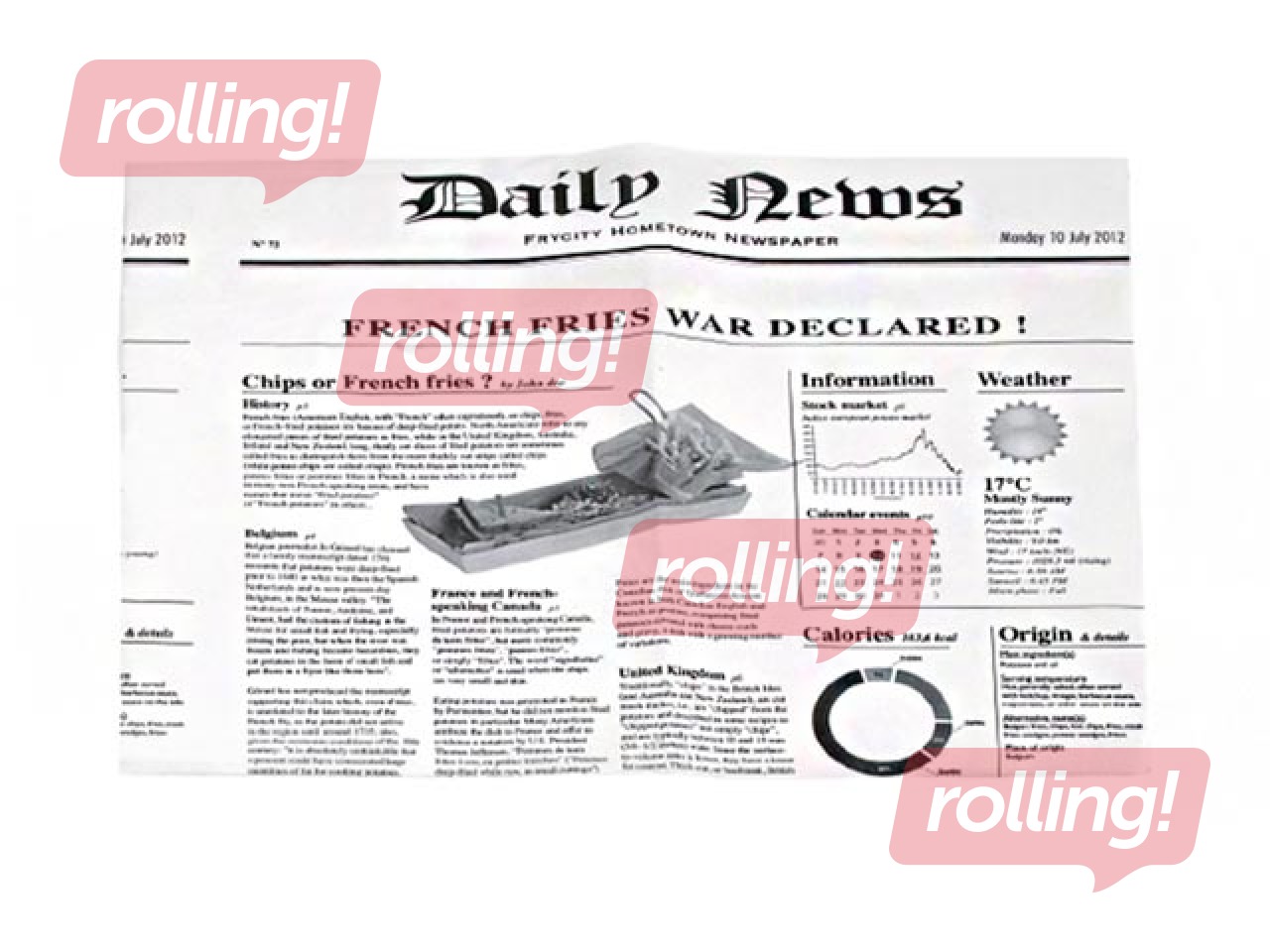 Ietinamais papīrs Times, uzkodām, 310x310mm, 100 loksnes