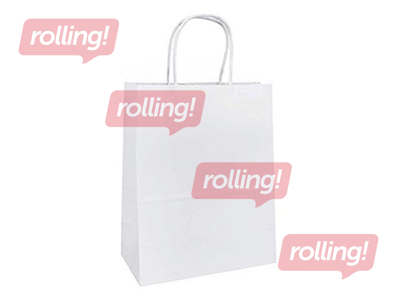 Maisiņš ar rokturiem TOPTWIST, 400x160x450 mm, papīra, balts