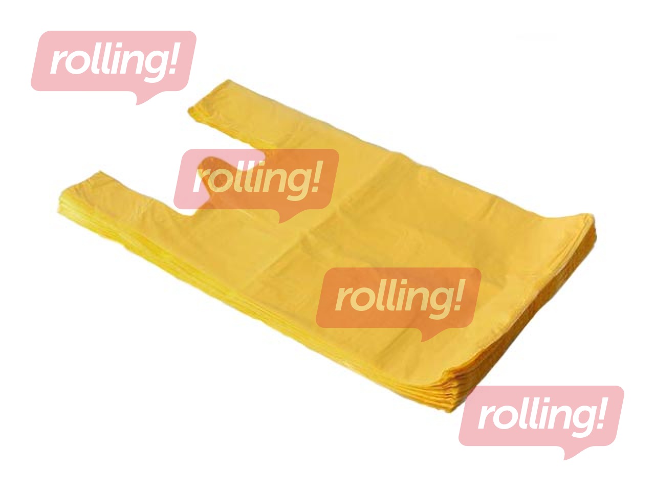 Maisiņi ar rokturiem, dzelteni, 30x18x55cm, 25 mikroni, 100 gab.