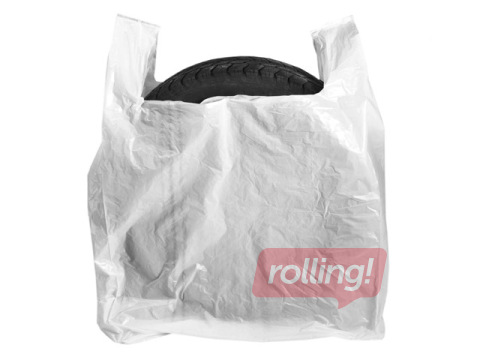 Plastic T-shirt bag, white, 70+30x110cm, 50 pcs