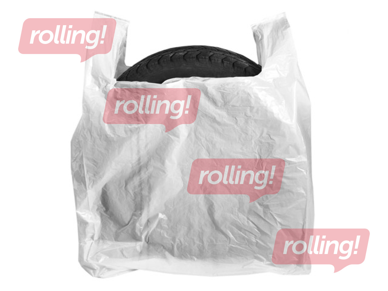 Plastic T-shirt bag, white, 70+30x110cm, 50 pcs