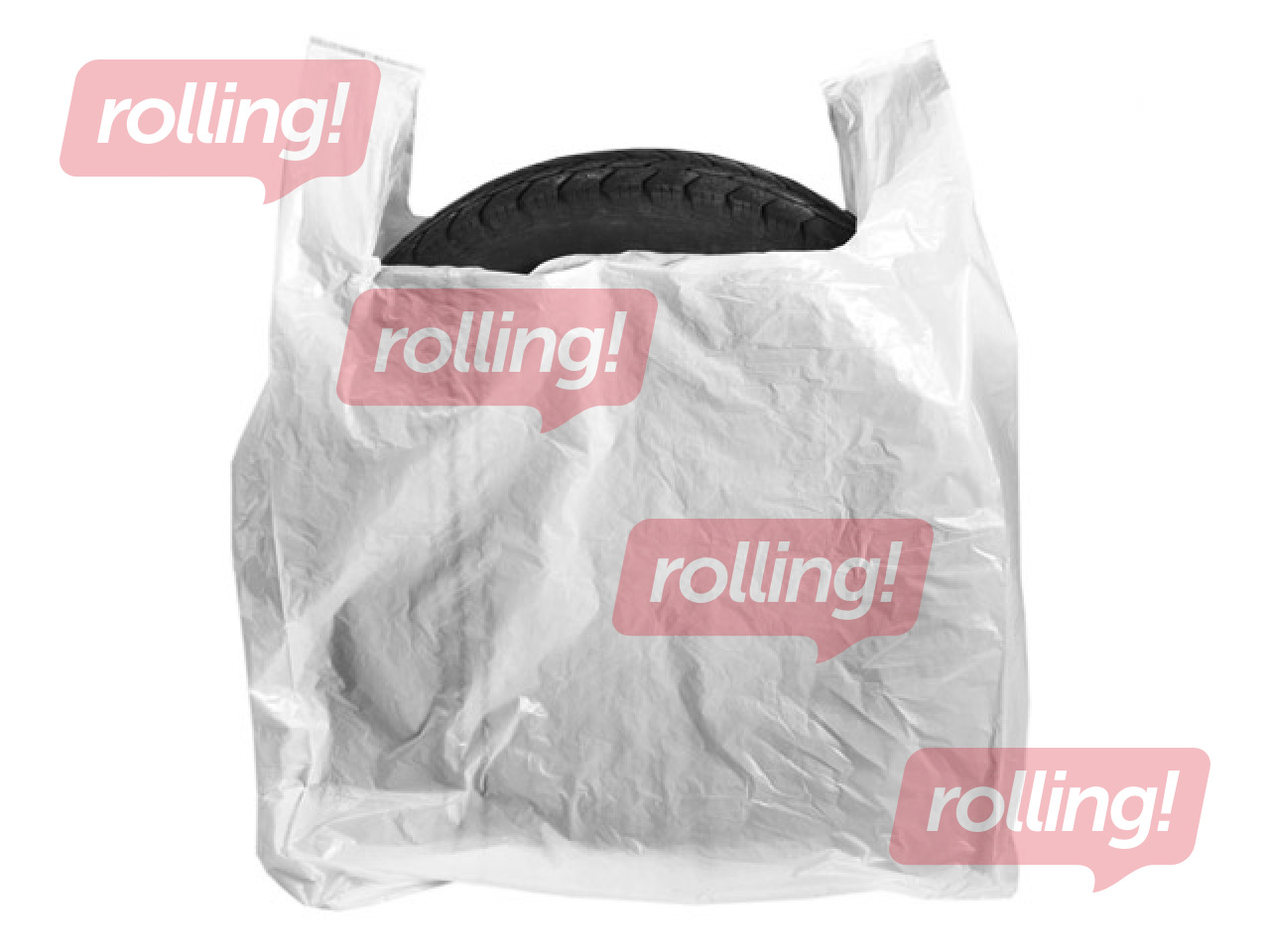 Plastikāta maiss ar rokturiem T-shirt, balti, 70x30x110 cm, 50 gab.