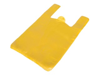 Bags with handles, 25x12x45 cm, yellow, 100 pcs.