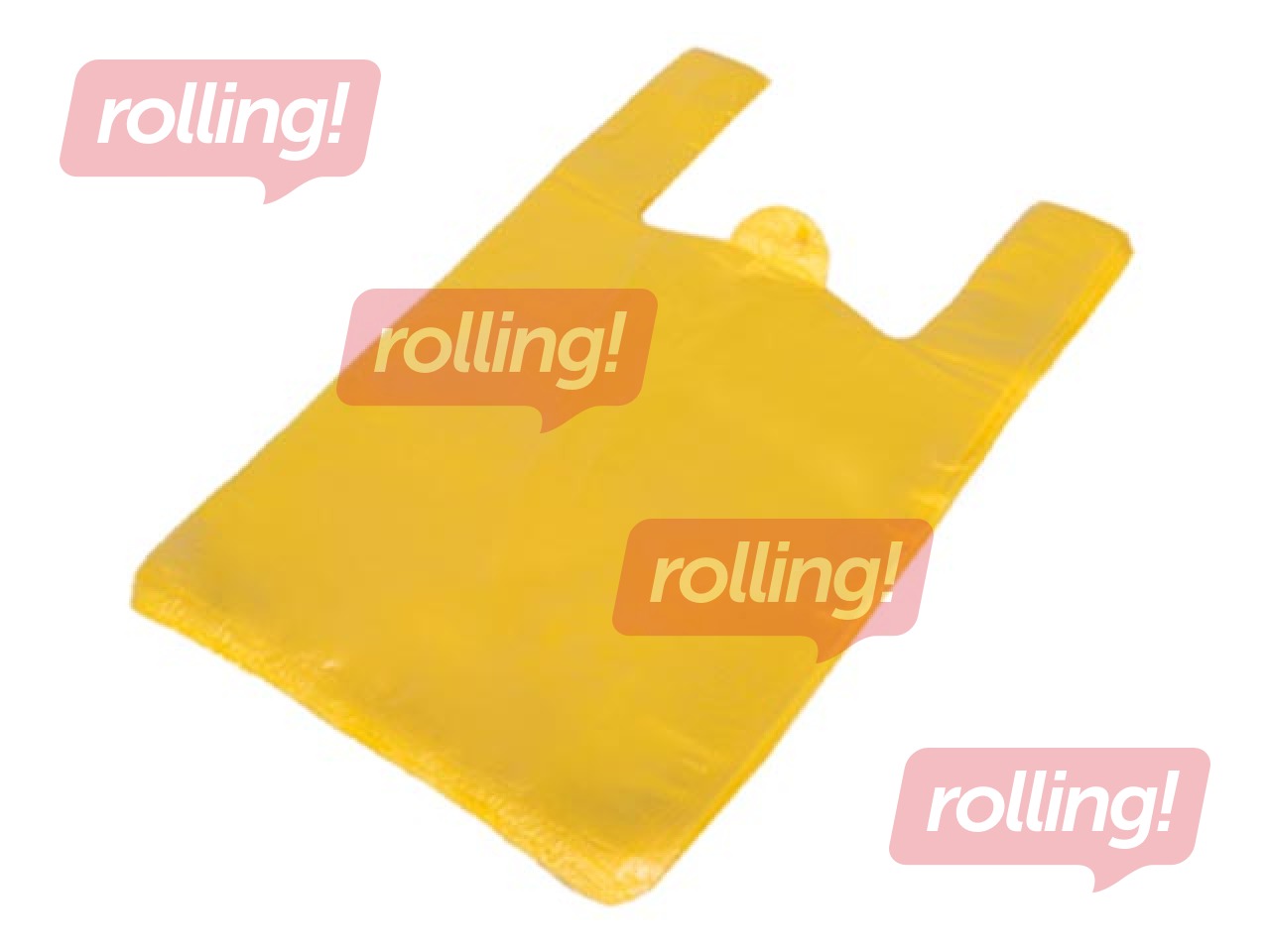 Maisiņi ar rokturiem HDPE, dzelteni, 25x12x45cm, 100 gab.