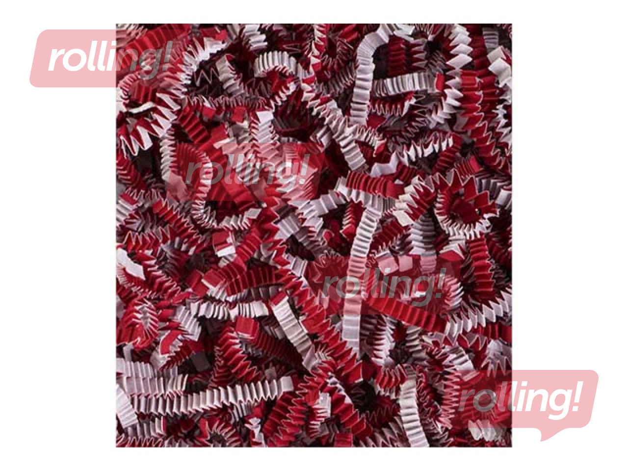 Papīra skaidas 4 mm, 1 kg, sarkanas / baltas