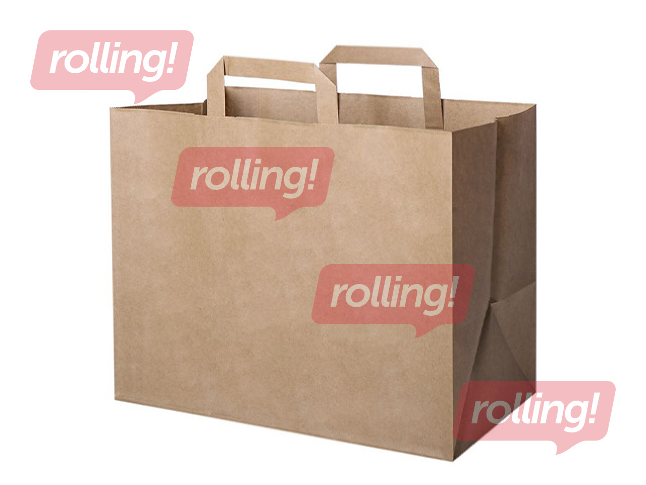 Пакет с ручками, бумажный, коричневый, 320x200x280мм