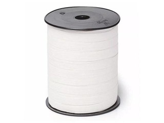 Gift wrapping ribbon on a spool, white, polypropylene, 500m