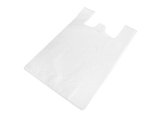 Bags with handles, white, 40x20x64cm, 50 microns, 25 pcs.