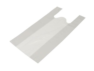 Maisiņi ar rokturiem, balti, 40x20x64cm, 50 mikroni, 25 gab.