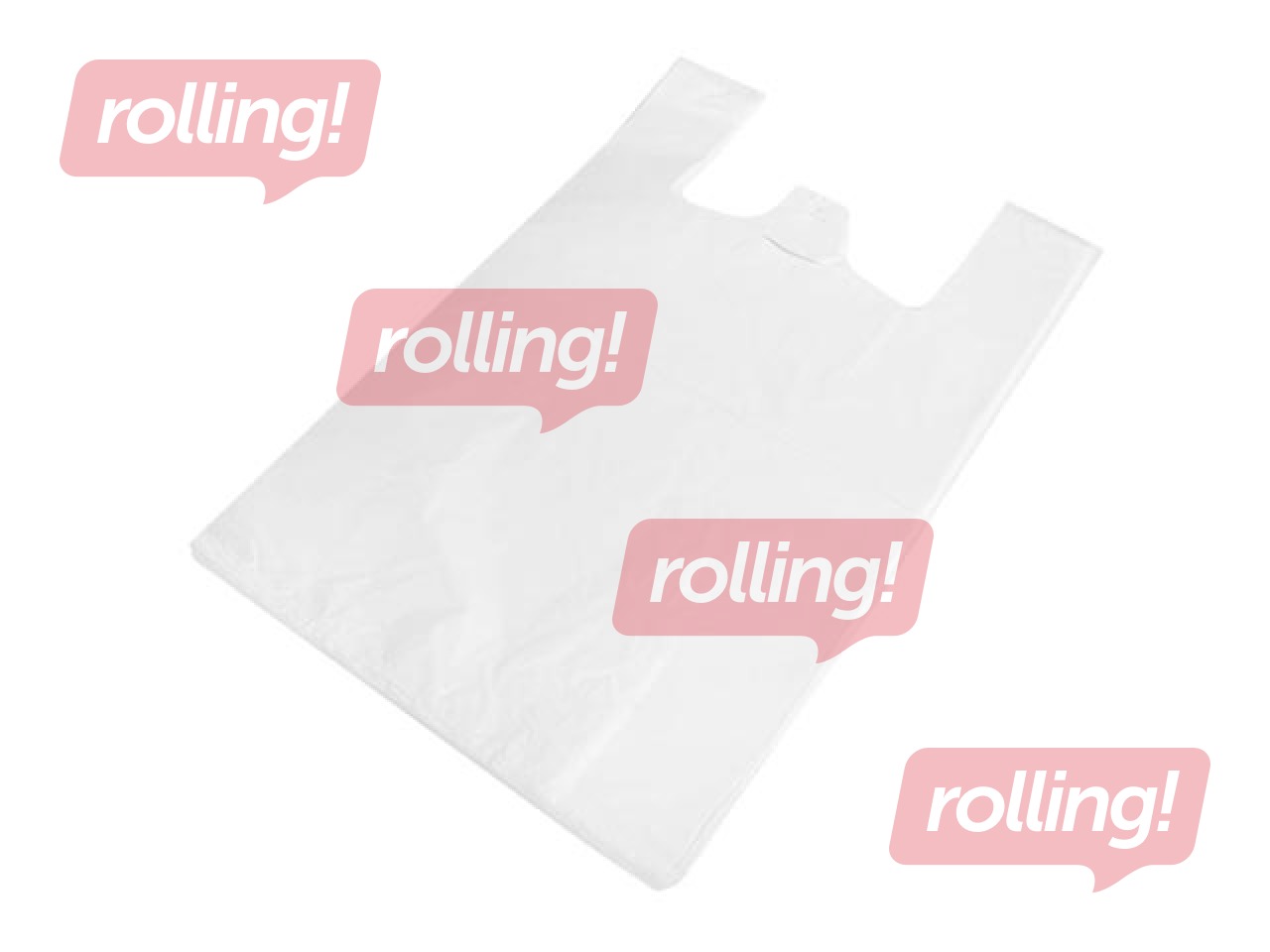 Bags with handles, white, 30x15x55cm, 50 microns, 25 pcs.