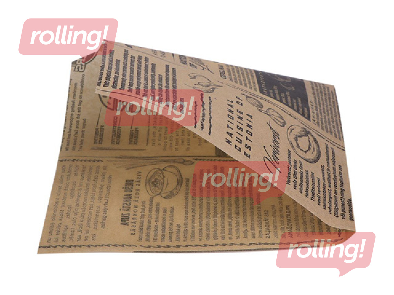 Snack bags, 165×165mm, paper, brown, with two open sides, 250 pcs.