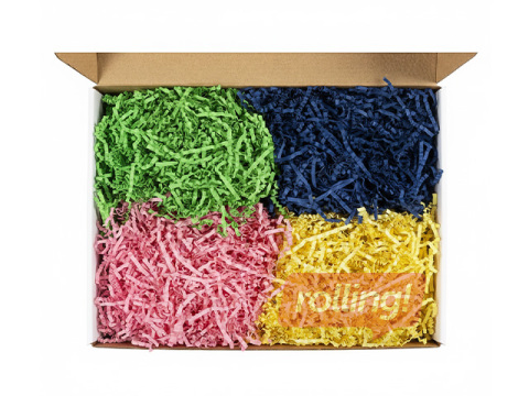 Paper shreds, 4 colours, 3mm, 4x50g