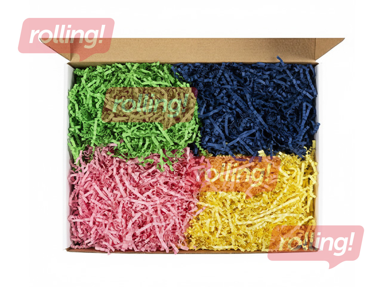 Paper shreds, 4 colours, 3mm, 4x50g