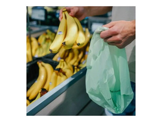 Maisiņi ar rokturiem BioBag, kompostējami, 13μm, zaļi, 34×42cm, 300 gab.