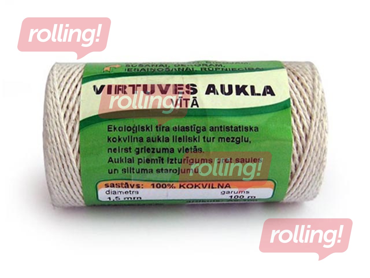 Aukla vīta, kokvilnas Tangente, 1.5 mm, 100 m